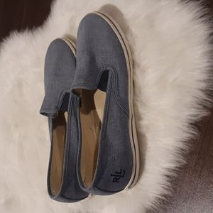 Ralph Lauren Chambray and Canvas Flat Sneakers